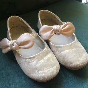 Gold Ballet Flats - Size 7 - with Velcro straps